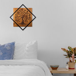 Wallity Escultura de pared Tree en nogal y negro
